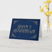 Werknemer 1st Jubileum Fabulous Font Card Kaart (Gele Bloem)