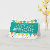 Werknemer 20e Jubileum Colorful Triangles Kaart (Gele Bloem)