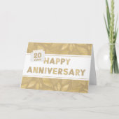 Werknemer 20e Jubileum Neutrale en Gold Colors Kaart (Voorkant)
