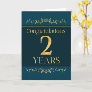 Werknemer 2de Jubileum Stijlvol Formele Elegant Kaart