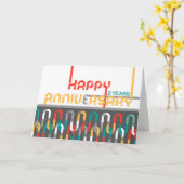 Werknemer 2e Jubileum Aanbevolen Lettertypekaart Kaart (Gele Bloem)