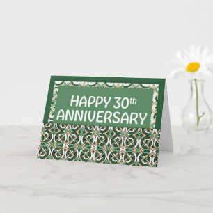 Werknemer 30ste Jubileum Green Pattern Kaart