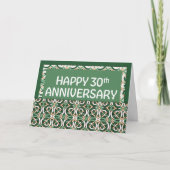 Werknemer 30ste Jubileum Green Pattern Kaart (Voorkant)
