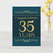 Werknemer 35e Jubileum Stijlvolle Formele Elegant Kaart (Gele Bloem)