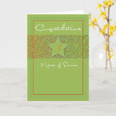 Werknemer 3 Jaar Jubileum, ster Kaart (Gele Bloem)