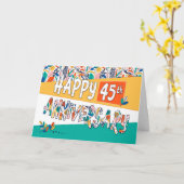 Werknemer 45e Jubileum Bright Colors Pattern Kaart (Gele Bloem)