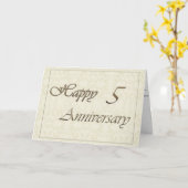 Werknemer 5de Jubileum Nieuwe Klassieke Kaart (Gele Bloem)