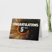 Werknemer 5e Jubileum werveling en sterren Kaart (Voorkant)