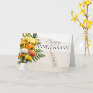 Werknemer 7th Jubileum Fresh Flowers Card Kaart