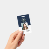 Werknemer Barcode Business Logo Foto ID Badge (Handheld)