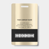 Werknemer Barcode Logo Naam Scan Sepia Goud Badge (Achterkant)