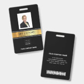 Werknemer Barcode Logo Naam Scangoud Verticaal Badge (Voor- en achterkant)