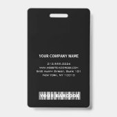 Werknemer Barcode Logo Naam Scangoud Verticaal Badge (Achterkant)