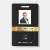 Werknemer Barcode Logo Naam Scangoud Verticaal Badge (Voorzijde)
