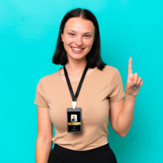 Werknemer Barcode Logo Naam Scangoud Verticaal Badge