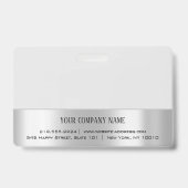 Werknemer Barcode Logo Naam Scanner Grijs Zilver Badge (Achterkant)