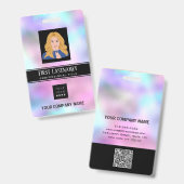 Werknemer Barcode Logo Naam Scanner Ombre Verticaa Badge (Voor- en achterkant)