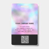 Werknemer Barcode Logo Naam Scanner Ombre Verticaa Badge (Achterkant)