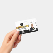 Werknemer Barcode Logo Naam Scanner Stripe Gold Badge (Handheld)