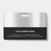 Werknemer Barcode Logo Naam Scanner Stripe Grey Badge (Achterkant)