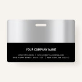 Werknemer Barcode Logo Naam Scanner Stripe Grey Badge (Achterkant)