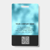 Werknemer Barcode Logo Naam Scanner Verticaal blau Badge (Achterkant)