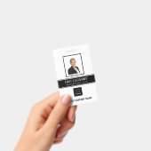 Werknemer Barcode Logo Naam Scanner Wit Verticaal Badge (Handheld)