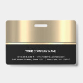 Werknemer Barcode Logo Naam Scanner Zwart Goud Lux Badge (Achterkant)