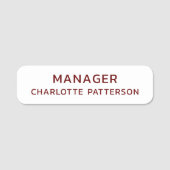 Werknemer Bedrijfs Professionele Onderneming Naamplaatje (Voorkant)