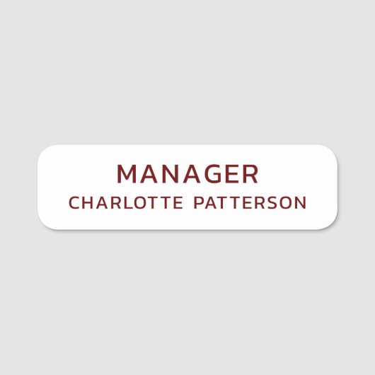 Werknemer Bedrijfs Professionele Onderneming Naamplaatje (Voorkant)