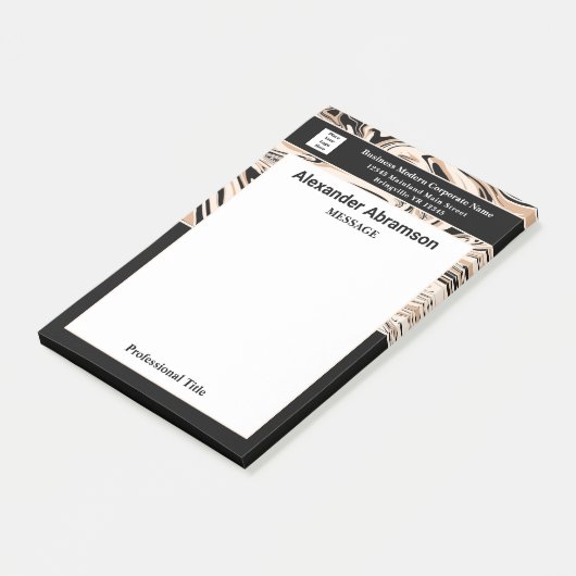 Werknemer Bedrijfsnaam Logo Modern Custom Post-it® Notes (Schuin)