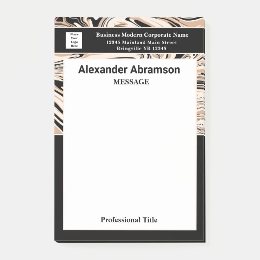 Werknemer Bedrijfsnaam Logo Modern Custom Post-it® Notes (Voorkant)