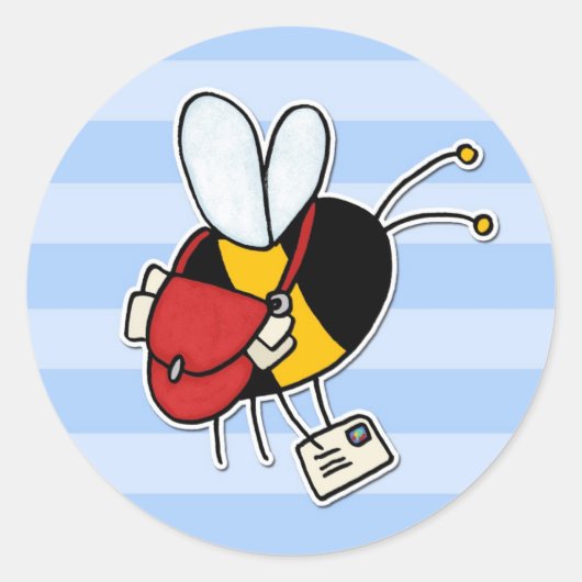 Werknemer bij - postbezorger ronde sticker (Voorkant)