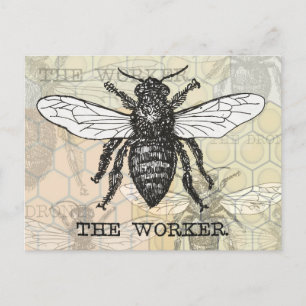  Werknemer Bijen Illustratie Kunst Briefkaart
