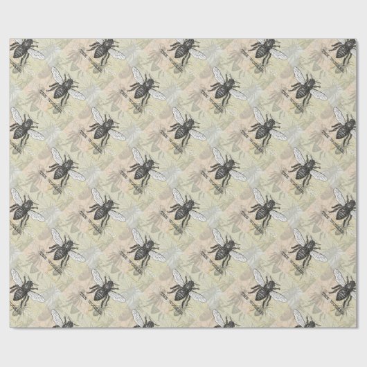  Werknemer Bijen Illustratie Kunst Cadeaupapier (Vlak)
