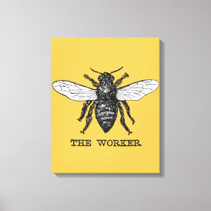 Werknemer Bijen Illustratie Kunst Canvas Afdruk