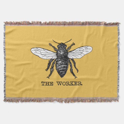 Werknemer Bijen Illustratie Kunst Deken (Voorkant)