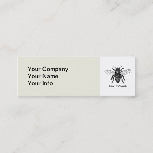  Werknemer Bijen Illustratie Kunst Mini Visitekaartje (Voorkant)