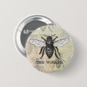  Werknemer Bijen Illustratie Kunst Ronde Button 5,7 Cm (Voorkant /achterkant)