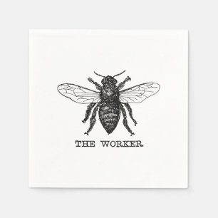 Werknemer Bijen Illustratie Kunst Servetten