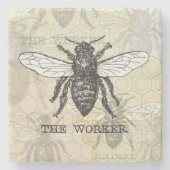  Werknemer Bijen Illustratie Kunst Stenen Onderzetter (Voorkant)