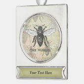  Werknemer Bijen Illustratie Kunst Verzilverd Banner Ornament (Links)