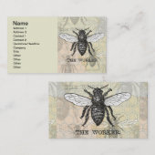  Werknemer Bijen Illustratie Kunst Visitekaartje (Voorkant / Achterkant)