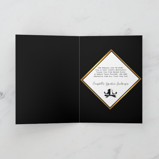 Werknemer Birthday Voeg Logo Elegant toe Kaart (Binnen)