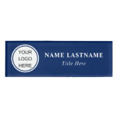 Werknemer Business Logo Navy Blue Corporate Naambadge (Voorkant)