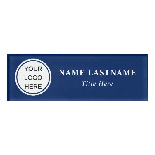 Werknemer Business Logo Navy Blue Corporate Naambadge (Voorkant)