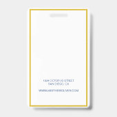 Werknemer Custom Navy Foto Logo Badge (Achterkant)