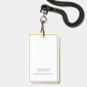 Werknemer Custom Navy Foto Logo Badge (Achterkant met koord)