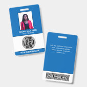 Werknemer Foto Barcode Logo Bedrijfsnaam bedrijf Badge (Voor- en achterkant)