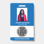 Werknemer Foto Barcode Logo Bedrijfsnaam bedrijf Badge (Voorkant)